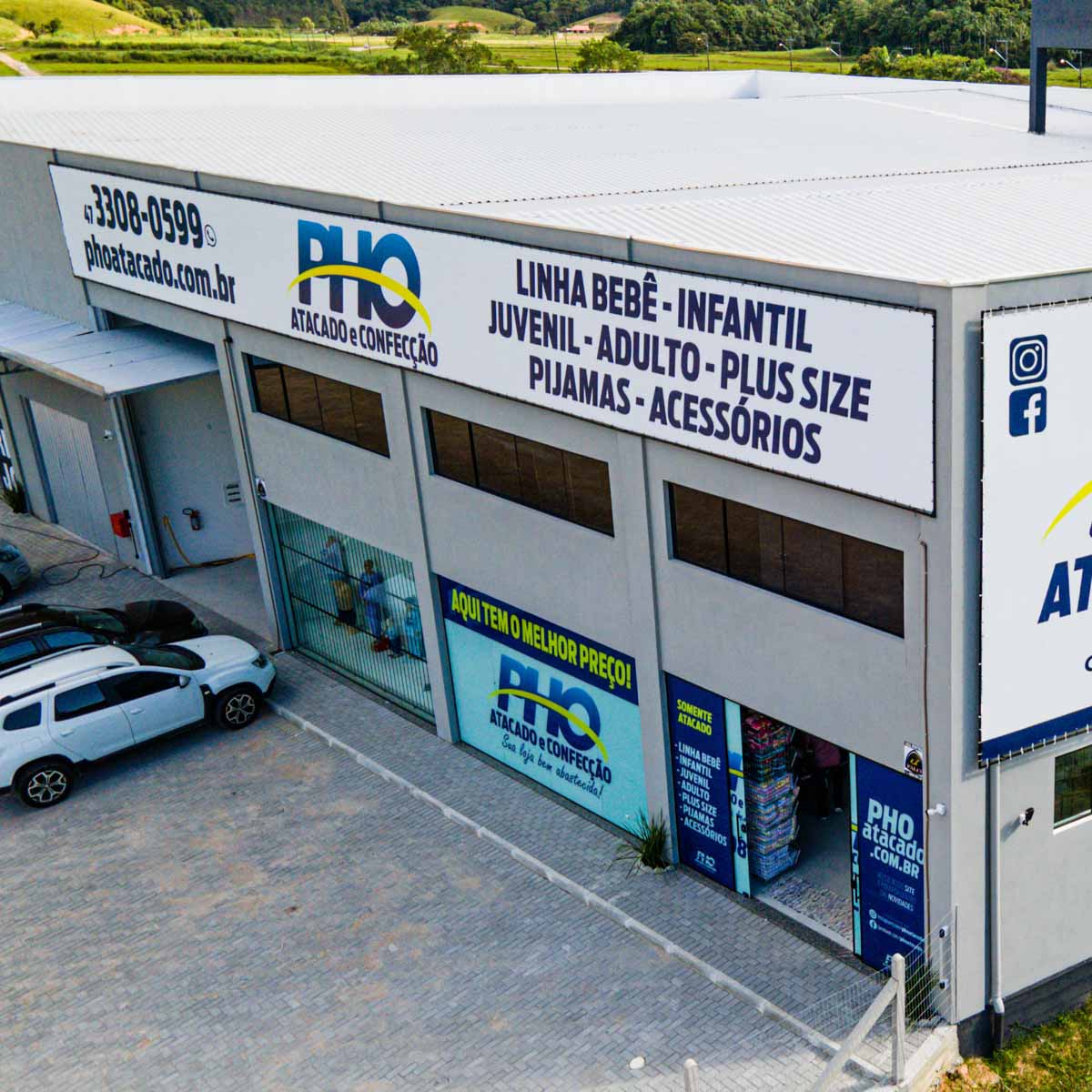 Fachada da PHO Atacado em 2021